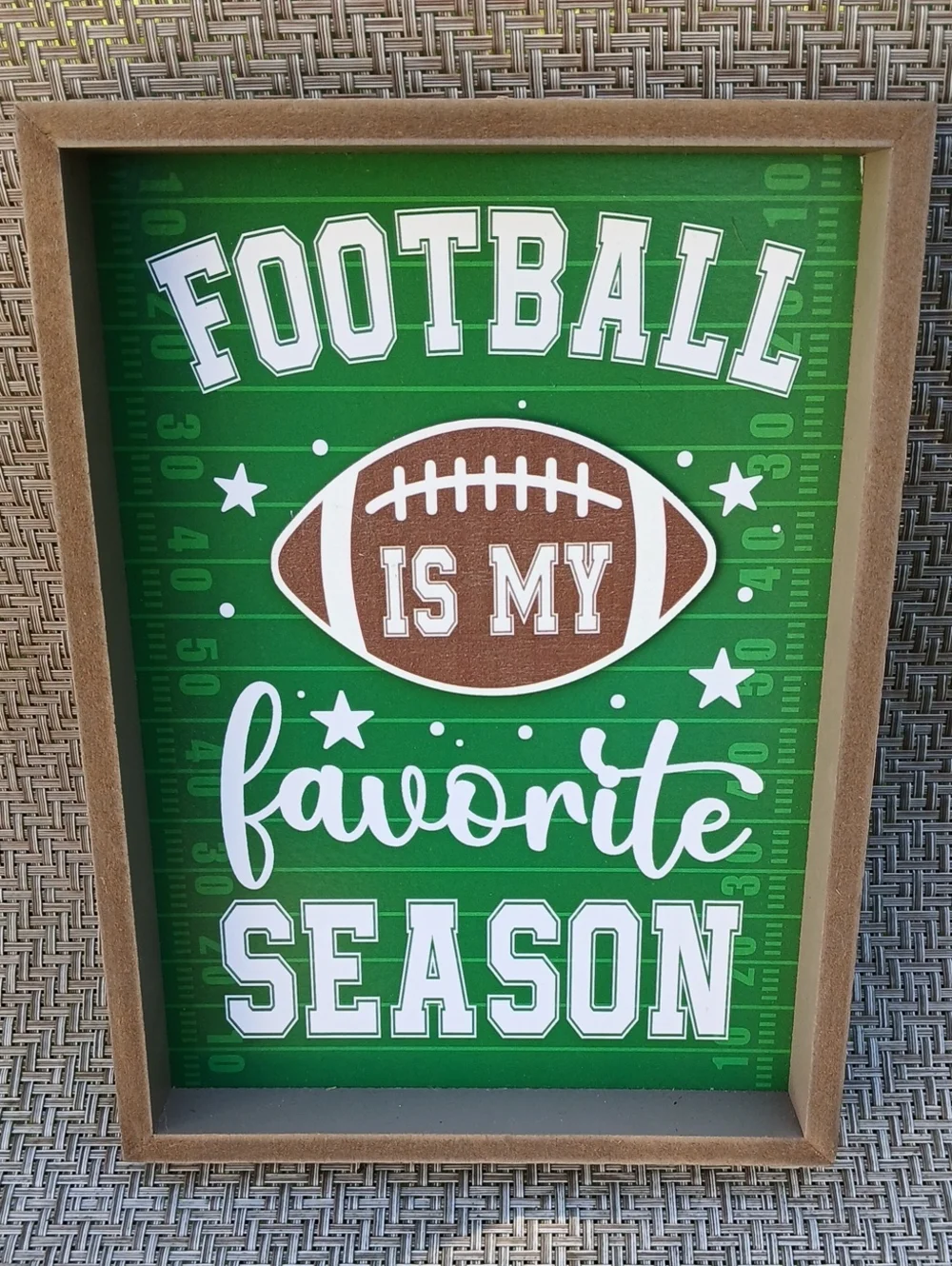 Green Football 'Is My Favorite Season' Framed Sign